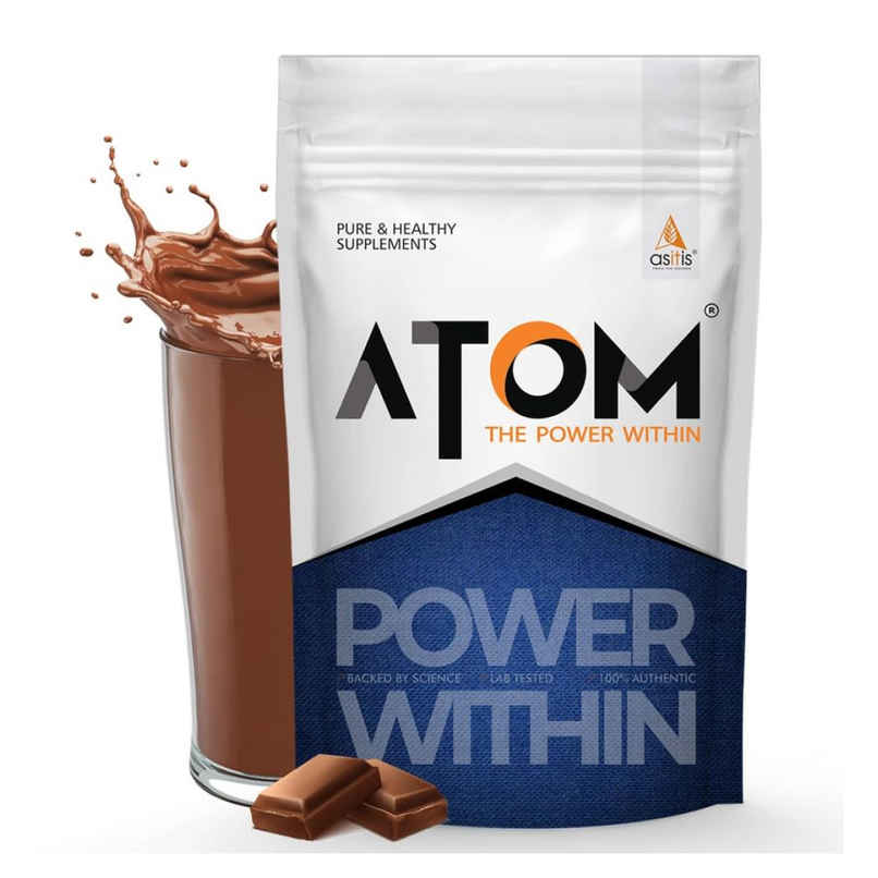 AS-IT-IS ATOM PWR Whey Protein With Enzymes, Double Rich Chocolate