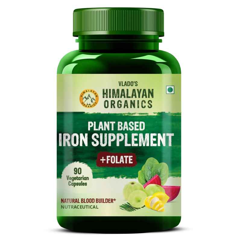 Vlado's Himalayan Organics Plant Based Iron Supplement With Folate 90 Capsules Vlado's Himalayan Organics Plant Based Iron Supplement With Folate 90 Capsules