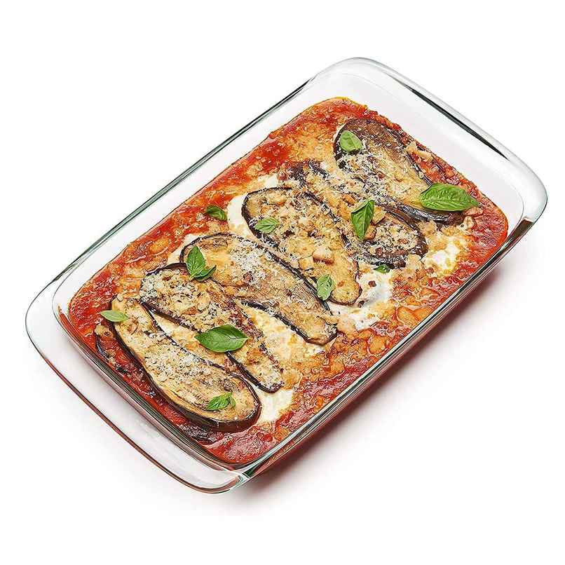 Agaro Elite Glass Baking Tray With Handle | Borosilicate Glass | Rectangle Shape | 1.6 L Agaro Elite Glass Baking Tray With Handle | Borosilicate Glass | Rectangle Shape | 1.6 L