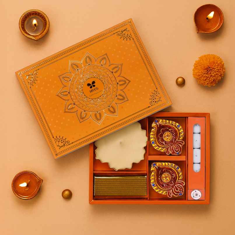 Light & Fragrance Urli Candle Festive Gift Box | Gift Hampers | Iris
