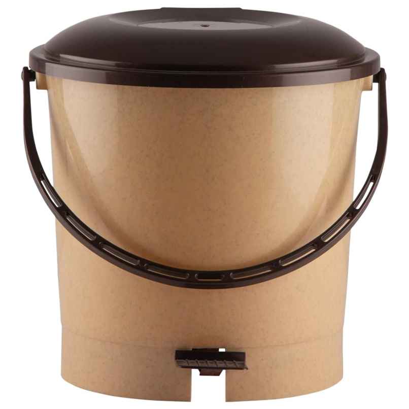 Kuber Industries Plastic 7 L Pedal Dustbin With Handle For Home-Kitchen-Office-Bathroom | Peach