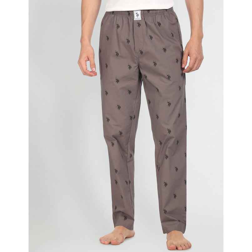 U.S. Polo Assn. Signature Logo Print Cotton Lounge Pants - Pack Of 1 | Grey | S