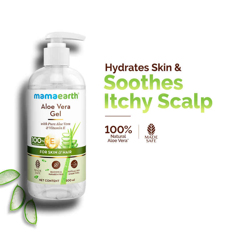 Mamaearth Aloe Vera Gel with Pure Aloe Vera & VitaminE for Skin & Hair | Hydrates, Soothes Skin Mamaearth Aloe Vera Gel with Pure Aloe Vera & VitaminE for Skin & Hair | Hydrates, Soothes Skin