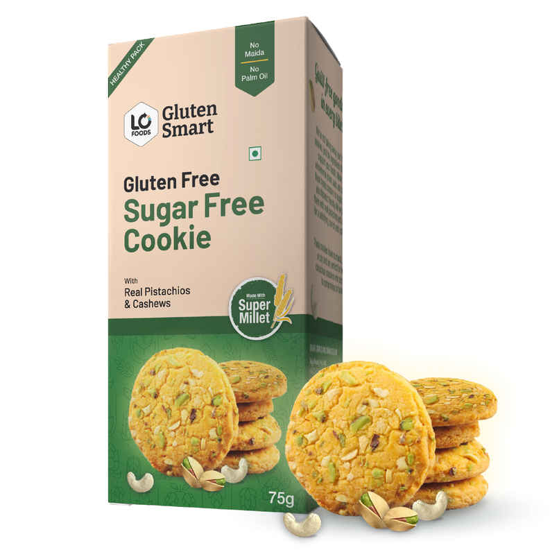 Lo Foods Gluten Free Sugar Free Biscuit (Pista Cashew Biscuits)- Healthy Digestive Oats Cookies
