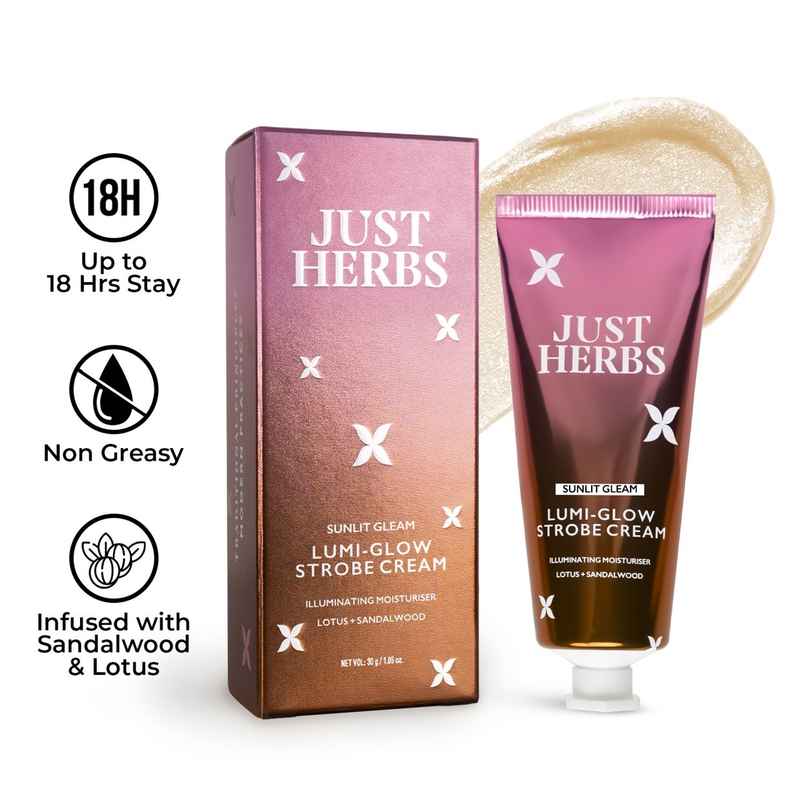 Just Herbs Lumi Glow Strobe Cream Dewy Glow Non Greasy Moisturizer Sunlight Gleam Just Herbs Lumi Glow Strobe Cream Dewy Glow Non Greasy Moisturizer Sunlight Gleam