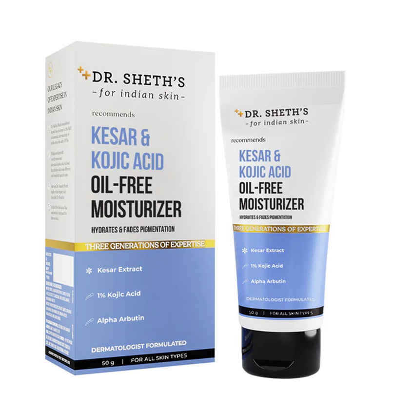 Dr. Sheth's Kesar & Kojic Acid Oil-Free Moisturizer I Intense Hydration & Pigmentation Free Skin