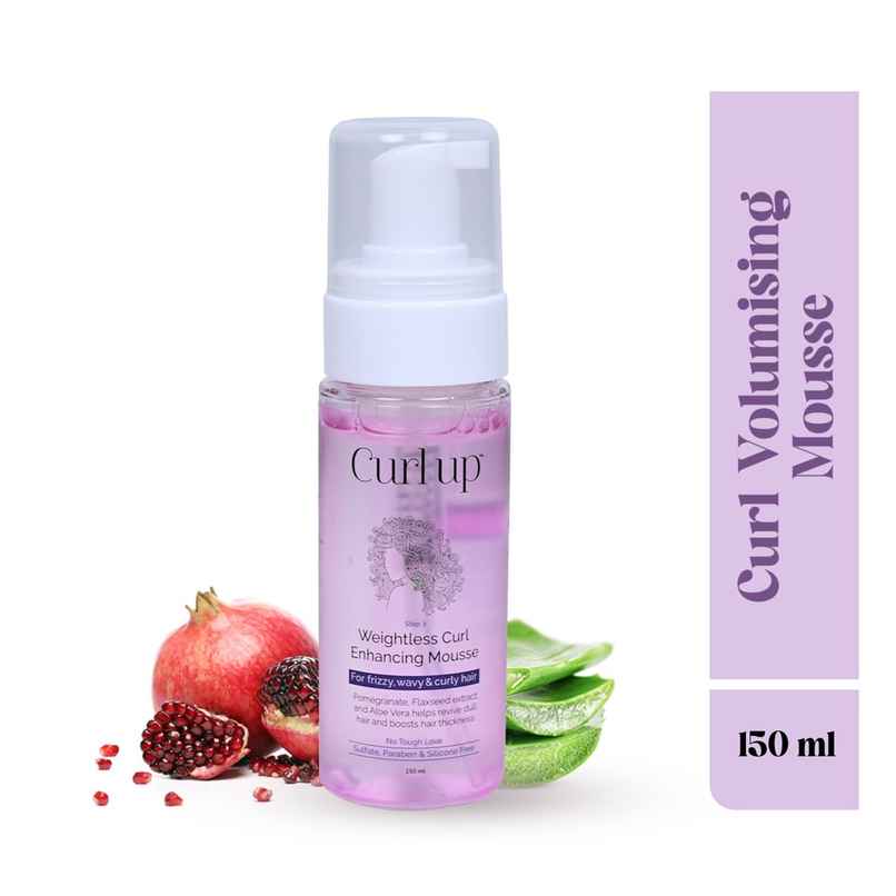 Curl Up Weightless Curl Enhancing Mousse | Adds Shine & Defines Curly Hair | For Wavy & Curly Hair