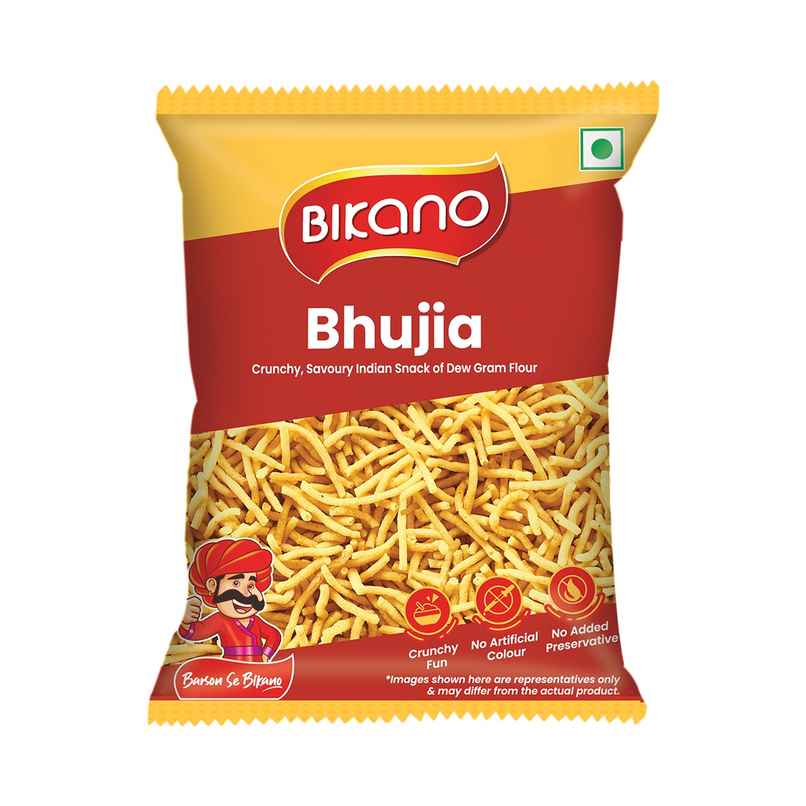 Bikano Bhujia Spicy & Crispy Namkeen | Made with Husked Dew Moth Bean Flour & Chickpea Flour