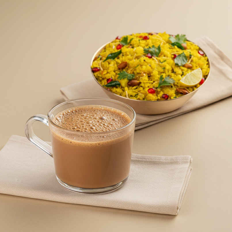 Poha + Adrak Chai