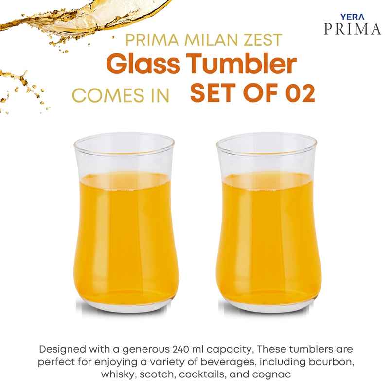 YERA GLASSWARE Prima Water Tumbler | Durable & Stylish