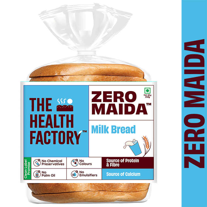 The Health Factory Zero Maida Milk Bread | Clean Label - Not Brown