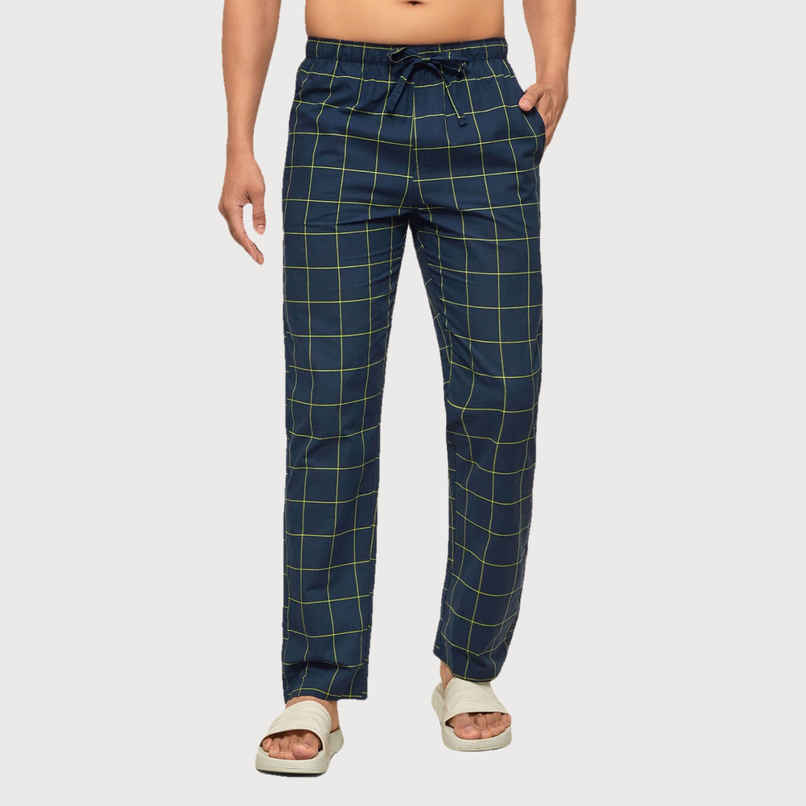 XYXX Checkmate 100% super combed cotton Checks Pyjama Relaxed Fit | 2 Side pockets | Navy- M XYXX Checkmate 100% super combed cotton Checks Pyjama Relaxed Fit | 2 Side pockets | Navy- M