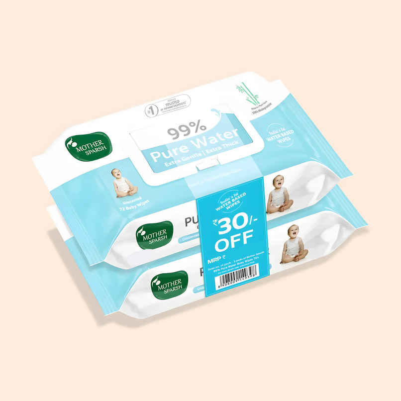 Mother Sparsh Water Baby Wipes For Kids | 0 - 3 years | 72 Pulls Per Pack Mother Sparsh Water Baby Wipes For Kids | 0 - 3 years | 72 Pulls Per Pack