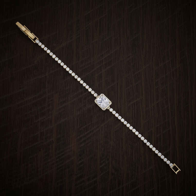 Kushal s Fashion Jewellery White Gold-Plated Party Zircon Bracelet | 438986