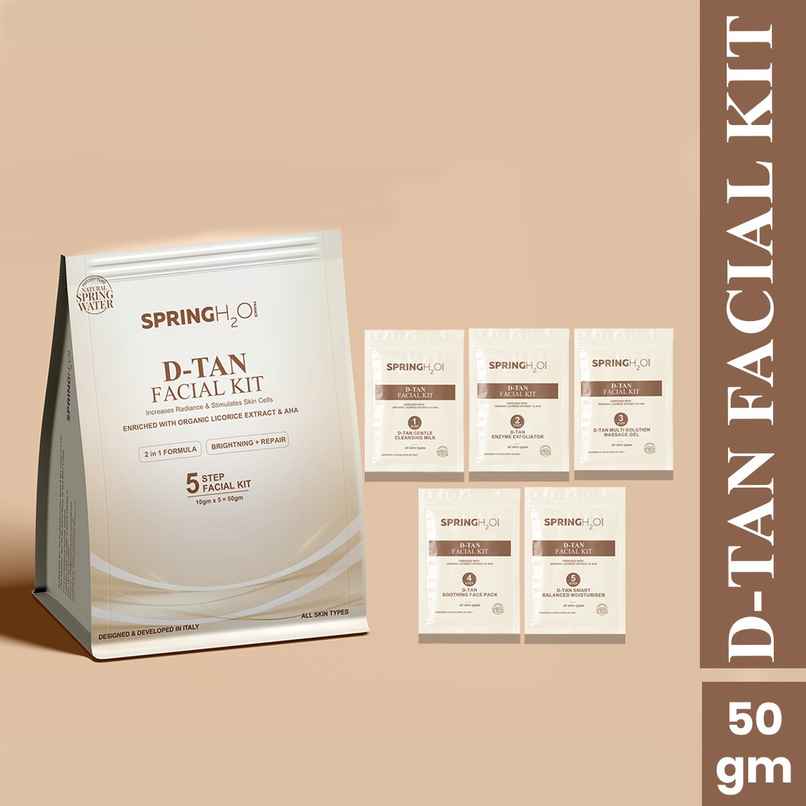 Spring H2O D-Tan Facial Kit With Instant Glow And Remove Tan & Dull Skin