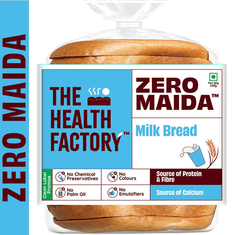 The Health Factory Zero Maida Milk Bread | Clean Label - Not Brown