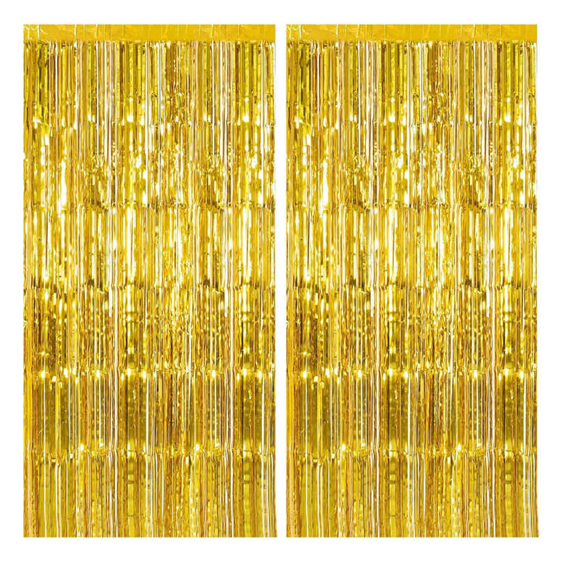 Party Propz Golden Foil Curtain | Pack of 2