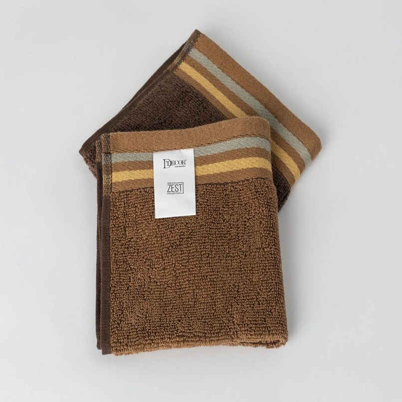 DDECOR Yarn Dyed Sporty Look Cotton Reversible 500 GSM Face Towel - Coffee Brown/Chocolate Brown DDECOR Yarn Dyed Sporty Look Cotton Reversible 500 GSM Face Towel - Coffee Brown/Chocolate Brown