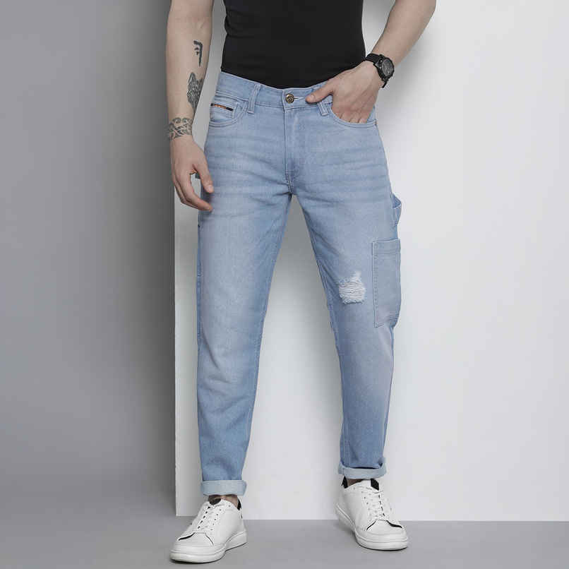 The Indian Garage Co Men's Distress Street Jeans | G-161| Blue - 32