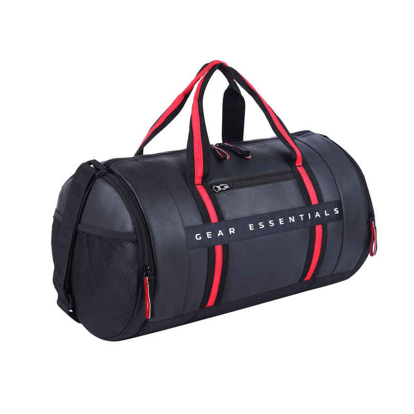 Gear Unisex Artificial Leather 26 L Duffle Bag | Black and Red
