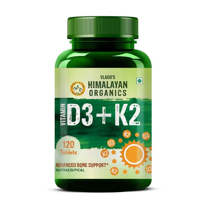 Himalayan Organics Vitamin D3 600 IU as MK7 Supplement 120 VEG Tablets Himalayan Organics Vitamin D3 600 IU as MK7 Supplement 120 VEG Tablets