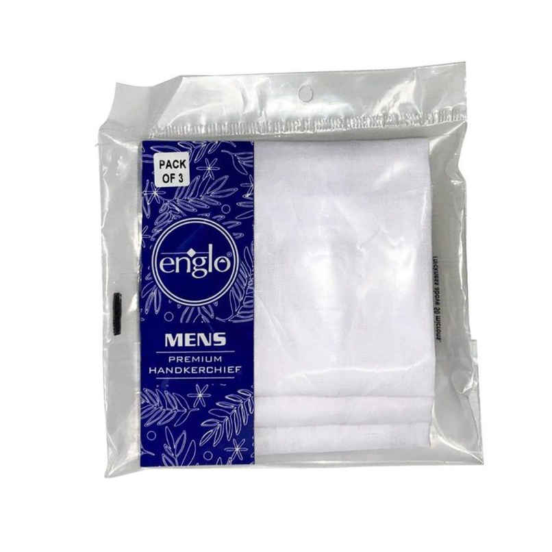 Englo Men's Solid Cotton Handkerchief | White - Free Size