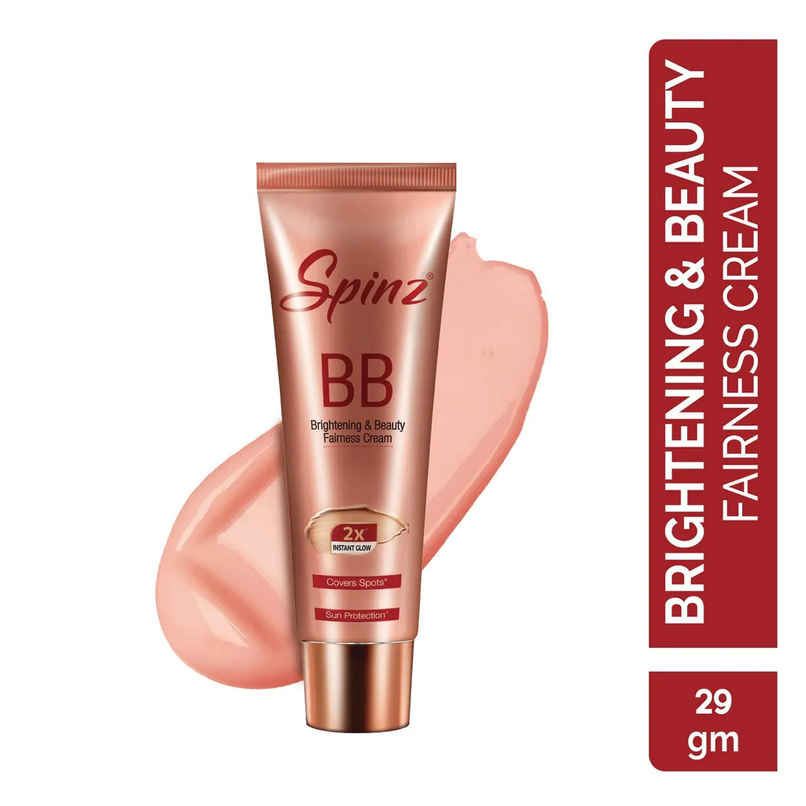 Spinz BB Brightening & Beauty Fairness Cream Gives 2X Instant Glow Sun Protection Dark Spots Correction