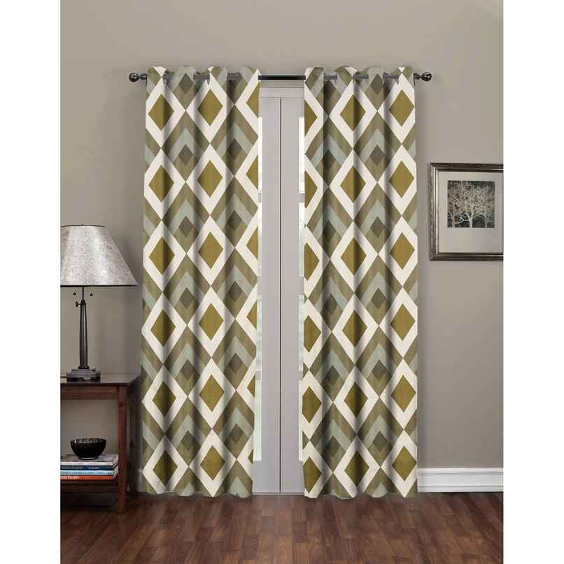 BAY6 Polyester Door Curtains - Set of 2 - (7x4 ft) - Dark Green
