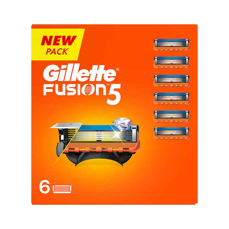 Gillette Fusion Manual Shaving Razor Blades For Men (6 Cartridges)