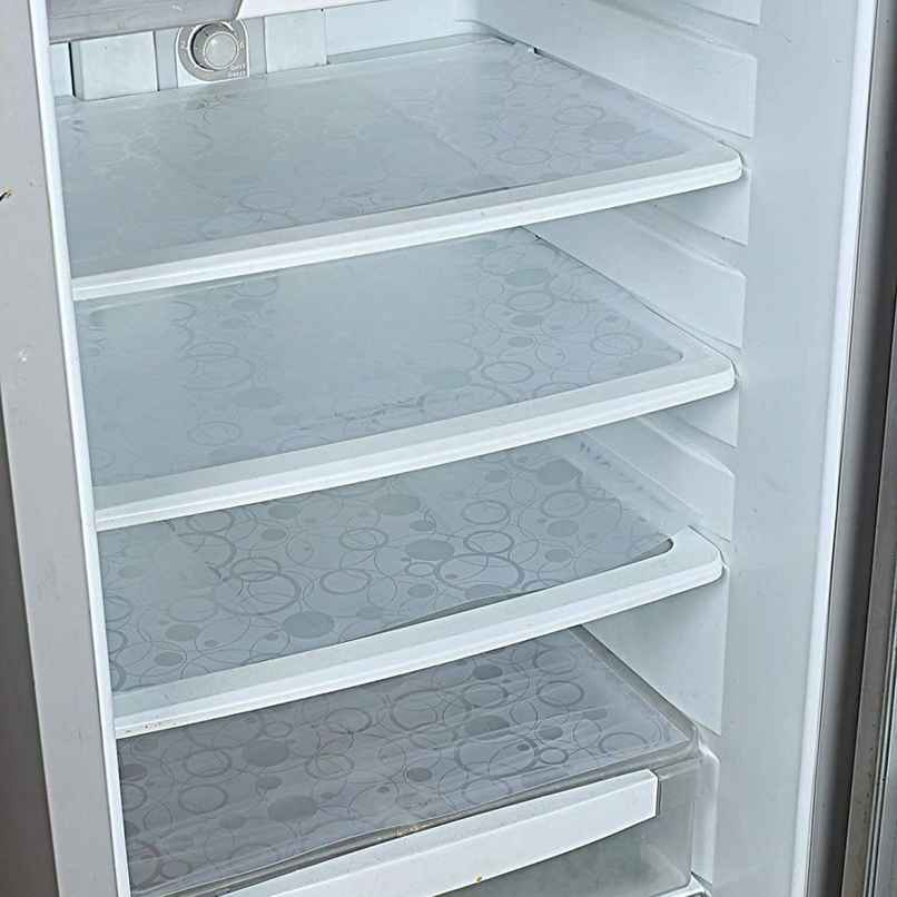 Kuber Industries Waterproof PVC Circle Design Multipurpose Refrigerator Drawer Mat|Pack of 6|White