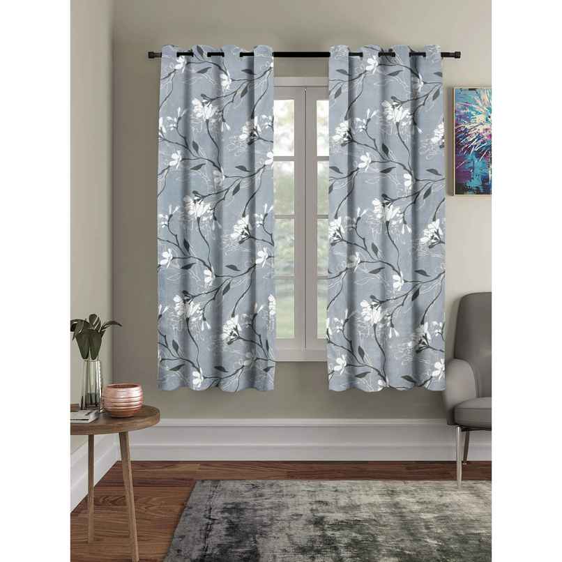 BAY6 Polyester Window Curtains - Set of 2 - (5x4 ft) - Grey