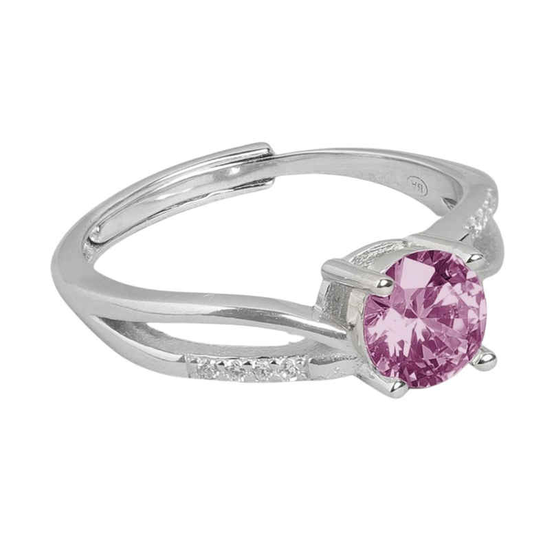 Zavya Solitaire CZ Rhodium Plated 925 Sterling Silver Ring