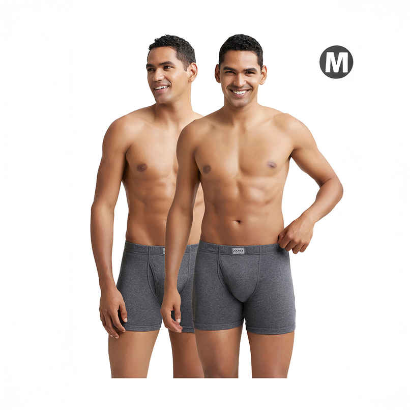 Jockey 8008 Men's Super Combed Cotton Rib Underwear Solid Boxer Brief|Concealed Waistband|PO2 | Grey-M Jockey 8008 Men's Super Combed Cotton Rib Underwear Solid Boxer Brief|Concealed Waistband|PO2 | Grey-M