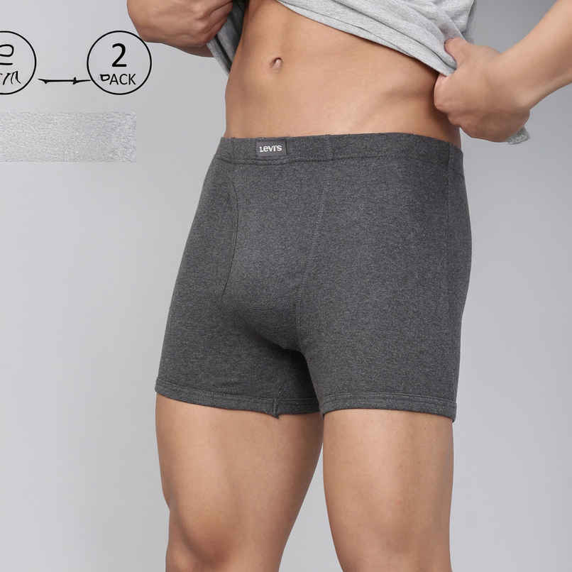 Levi's 010 Men's Comfort Boxer Brief | Contoured Double Pouch | Pack of 2 | Lt. Grey Mel,D. Grey Mel | M