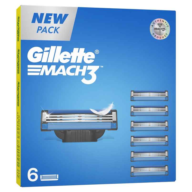 Gillette Mach3 Shaving Blades For Men (6 Cartridges)