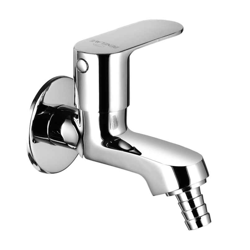 Benelave By Hindware Volga Bib Tap With Nozzle For Utility Area | Brass With Chrome Finish Benelave By Hindware Volga Bib Tap With Nozzle For Utility Area | Brass With Chrome Finish