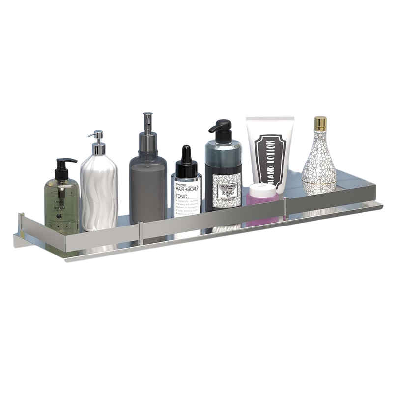Kuber Industries 5x18 Inch Stainless Steel Wall Shelf | Kitchen Shelf for Toiletries | Silver