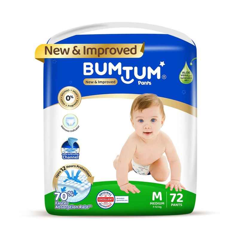 Bumtum Baby Diaper Pants With Leakage Protection - 6 To 11 Kg Medium