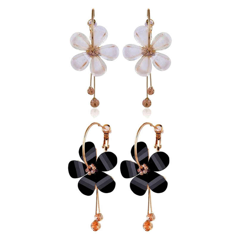 Youbella Jewellery Gold Plated Floral Earrings For Girls And Women (Combo)(Ybear - 32130)