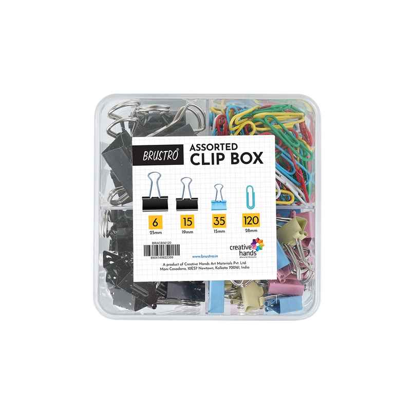 Brustro Clip Box Set Of 56 Binder Clips And 120 Paper Clips Brustro Clip Box Set Of 56 Binder Clips And 120 Paper Clips