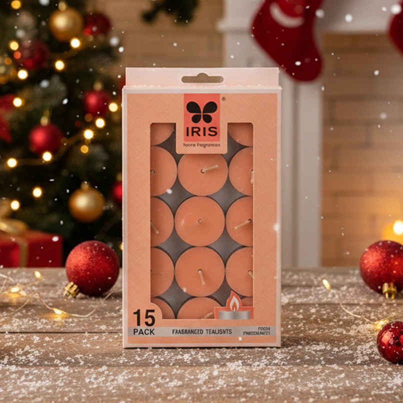 IRIS Fragranced Tealight Candles | Peach Pomegranate IRIS Fragranced Tealight Candles | Peach Pomegranate