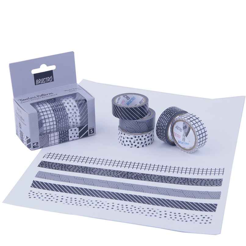 Brustro Timeless Pattern Set Of 5 - 15Mmx5M Brustro Timeless Pattern Set Of 5 - 15Mmx5M