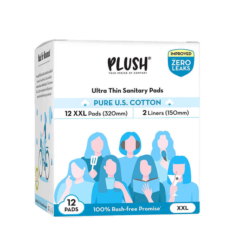 Plush Sanitary Pads + 2 Panty Liner | XXL | 12 pcs