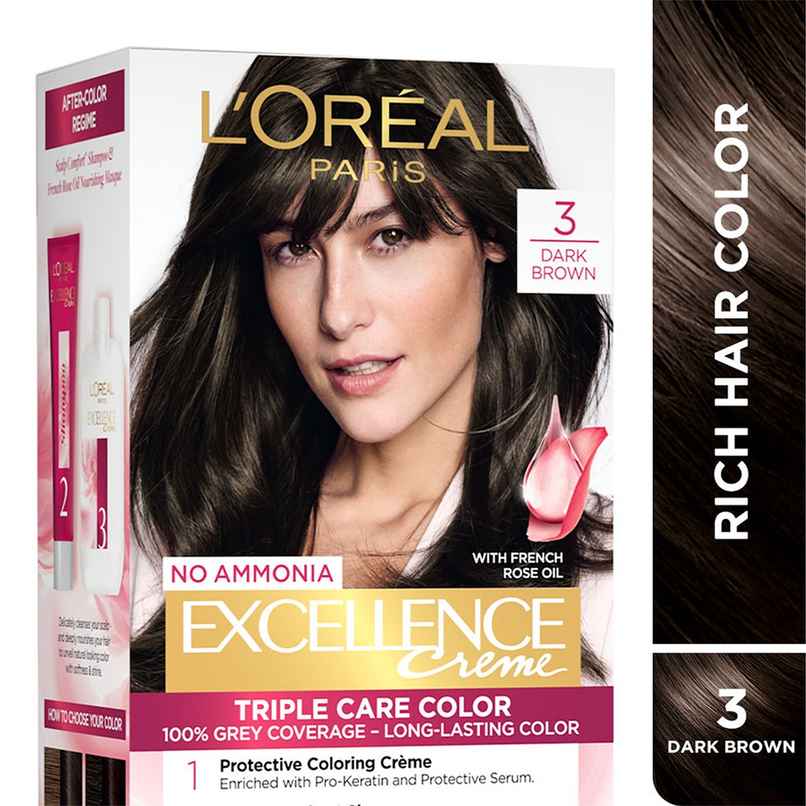 L'Oreal Paris Excellence Creme Hair Color, 3 Dark Brown