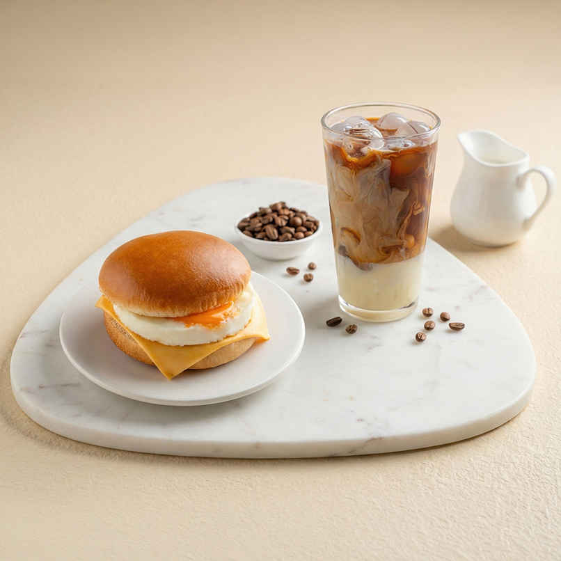 Double Egg & Cheese Sandwich (1pc) & Vietnamese Cold Coffee (1pc) Combo     