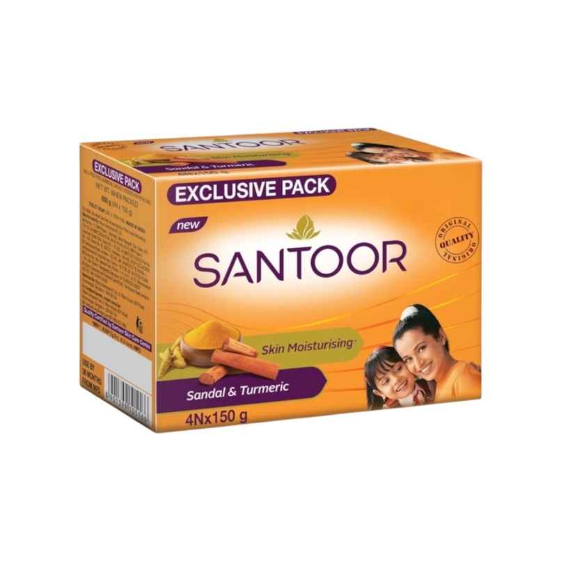 Santoor Skin Moisturizing Sandal and Turmeric Bathing Soap With Anti-Aging Properties