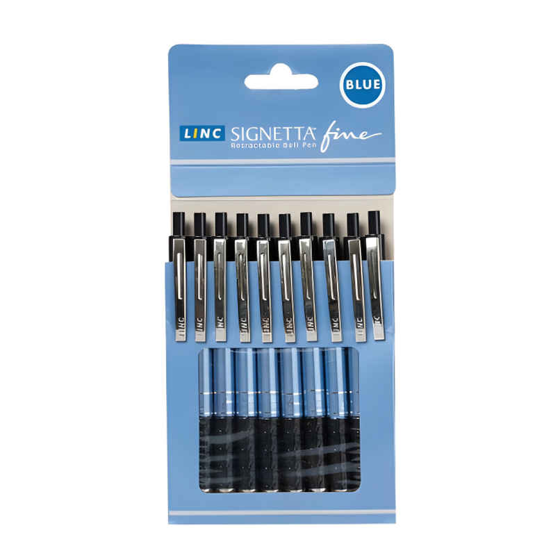 Linc Signetta Ball Pens, 0.7 mm Tip, Blue Ink