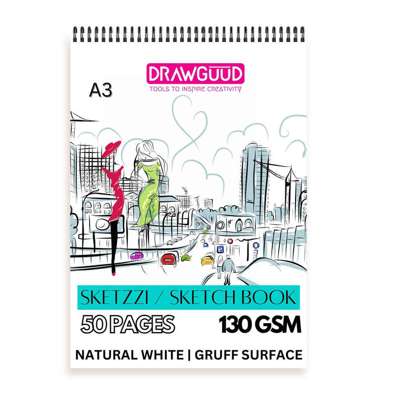 DRAWGUUD SKEZZI Sketchbook A3 | 140GSM | Durable Acid Free Drawing Paper - 50 Sheets DRAWGUUD SKEZZI Sketchbook A3 | 140GSM | Durable Acid Free Drawing Paper - 50 Sheets