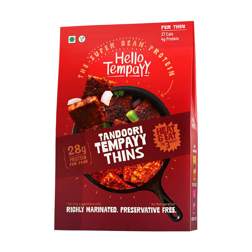 Hello Tempayy 28g Protein Tandoori Tempeh Thins - Sandwiches & Wraps