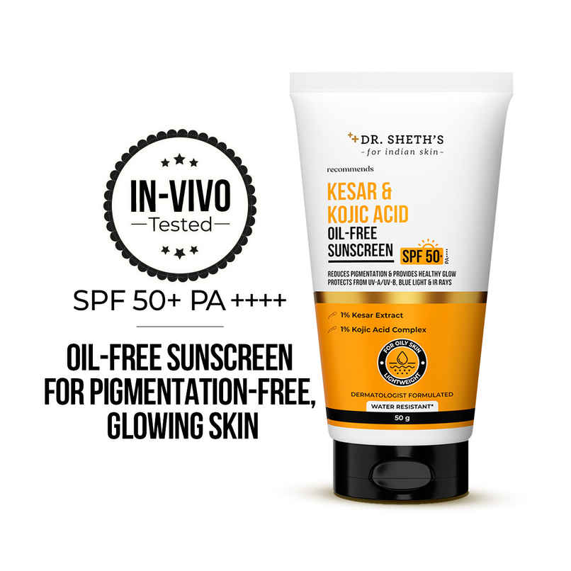 Dr. Sheth's Kesar & Kojic Acid Sunscreen | SPF 50+ PA++++
